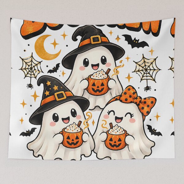 Item preview, Boo Crew Ghosts With Pumpkin Lattes designed and sold by Pure Craft.