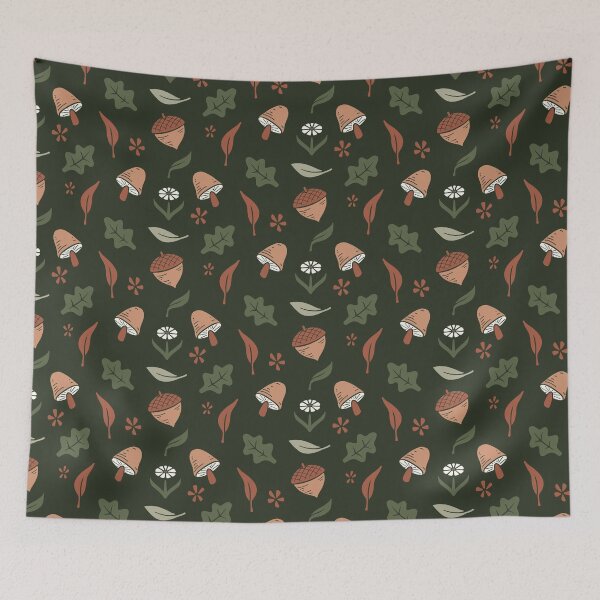 Item preview, Autumn Acorn and Mushroom Woodland Pattern designed and sold by Flora-and-Fable.