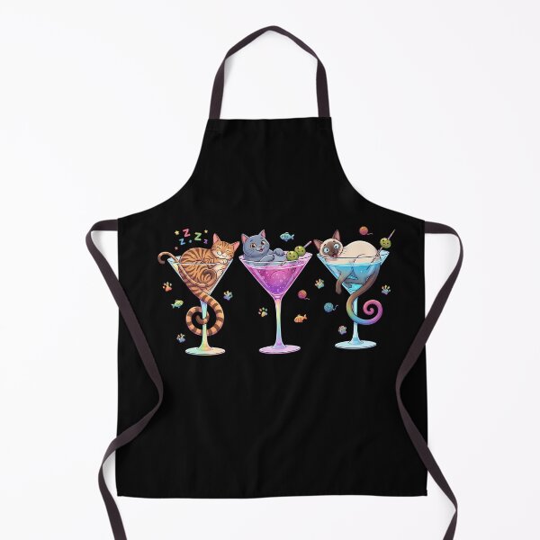 Item preview, Three Cats In Cocktail Glasses Cute Cat Mom Martini Design designed and sold by Retro Whiskers.