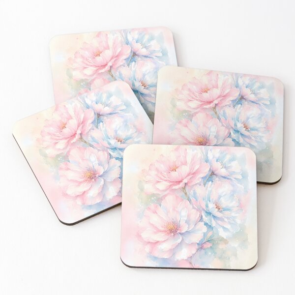 Item preview, Pastel Peony Dreams Watercolor Bouquet designed and sold by ZHD Home Decor - Apparel - Accessories.