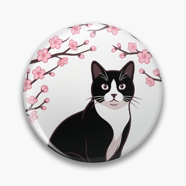 Item preview, Tuxedo Cat Sakura Branch designed and sold by alvixVerse Merch.