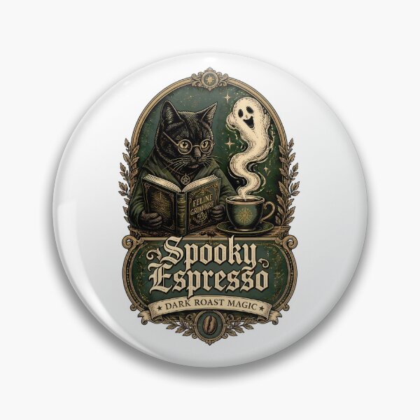 Item preview, Spooky Espresso Black Cat – Dark Roast Magic designed and sold by Art-Arcade6.