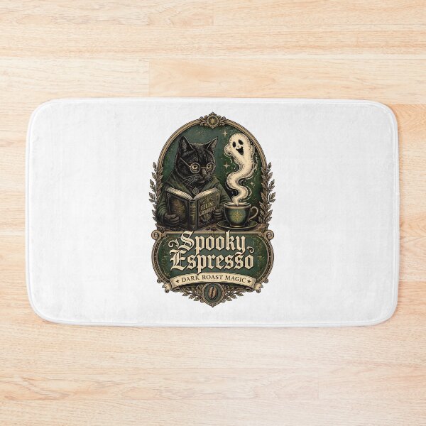 Item preview, Spooky Espresso Black Cat – Dark Roast Magic designed and sold by Art-Arcade6.