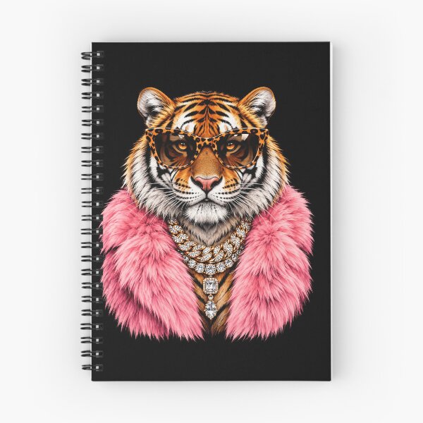 Item preview, tiger Luxury Fashion Portrait with Pink Fur and Sunglasses designed and sold by anapldv.