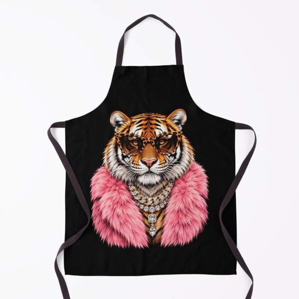 Item preview, tiger Luxury Fashion Portrait with Pink Fur and Sunglasses designed and sold by anapldv.