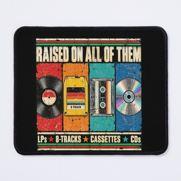Item preview, vintage music retro poster with records cassette and cd art designed and sold by anapldv.