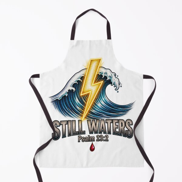 Item preview, Still Waters Psalm 23:2 Wave and Lightning Art designed and sold by Francisbb.