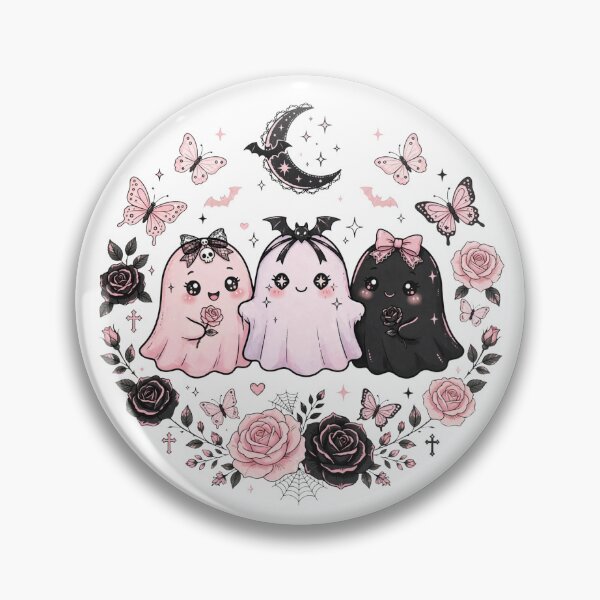 Item preview, Cute Pink Black Ghosts Halloween - Coquette Spooky Aesthetic designed and sold by Mittu96.