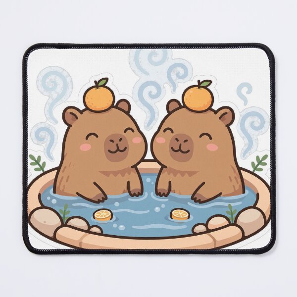 Item preview, Capy Spa Day – Hot Spring Capybaras with Yuzu designed and sold by Radevv.