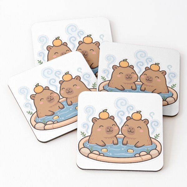 Item preview, Capy Spa Day – Hot Spring Capybaras with Yuzu designed and sold by Radevv.