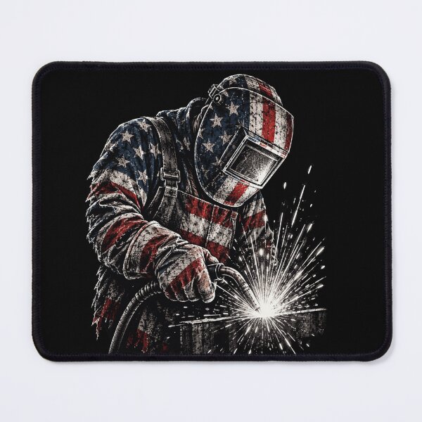 Item preview, welder American Flag Welding Sparks Industrial Art designed and sold by anapldv.