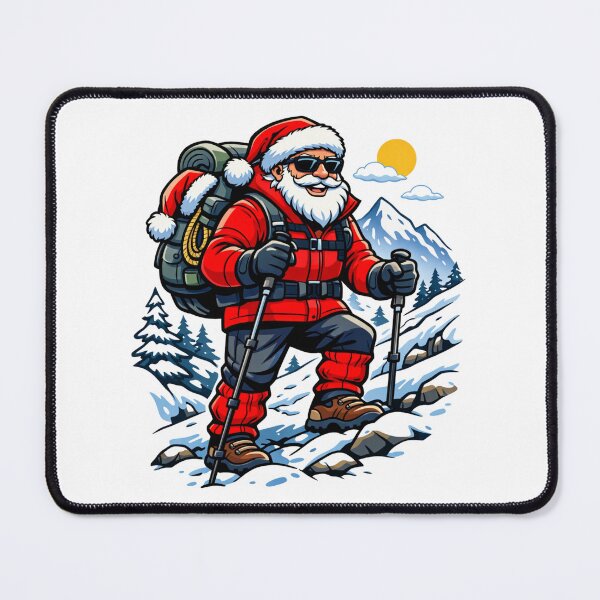 Item preview, Santa Hiking Funny Christmas Outdoor Adventure T‑Shirt Design designed and sold by GabeMountainArt.