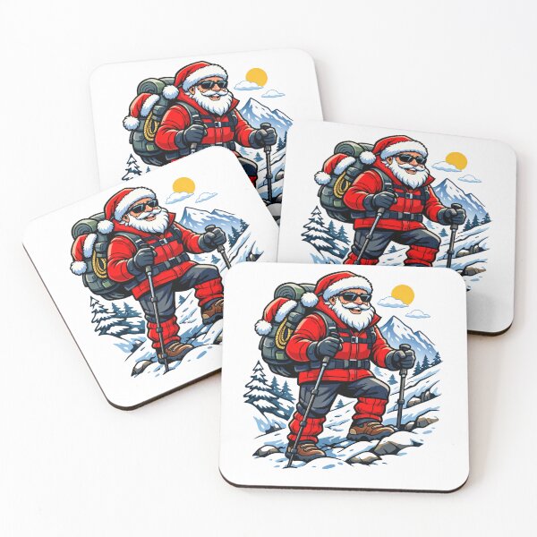 Item preview, Santa Hiking Funny Christmas Outdoor Adventure T‑Shirt Design designed and sold by GabeMountainArt.