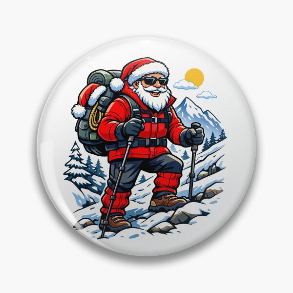 Item preview, Santa Hiking Funny Christmas Outdoor Adventure T‑Shirt Design designed and sold by GabeMountainArt.