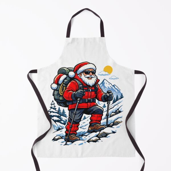 Item preview, Santa Hiking Funny Christmas Outdoor Adventure T‑Shirt Design designed and sold by GabeMountainArt.