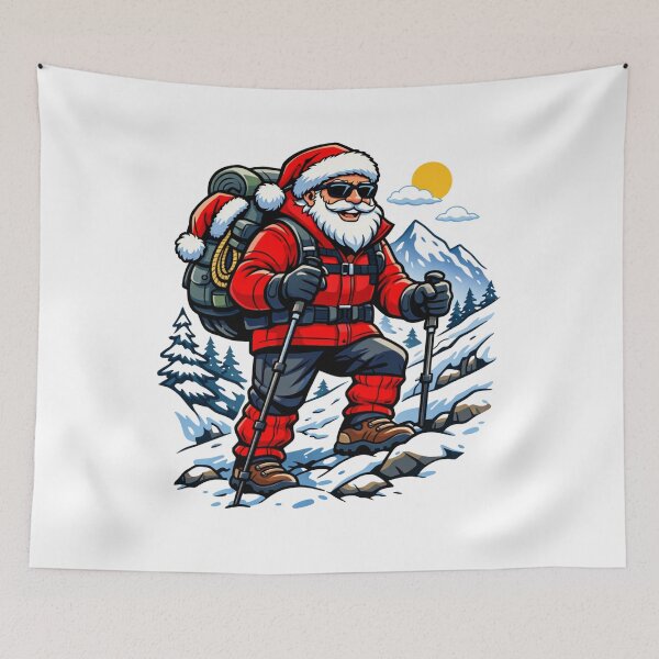 Item preview, Santa Hiking Funny Christmas Outdoor Adventure T‑Shirt Design designed and sold by GabeMountainArt.