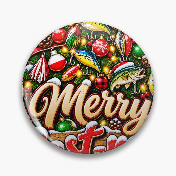 Item preview, Merry Cast-mas Fishing Lure Christmas Tree Bass Angler designed and sold by 198tees.