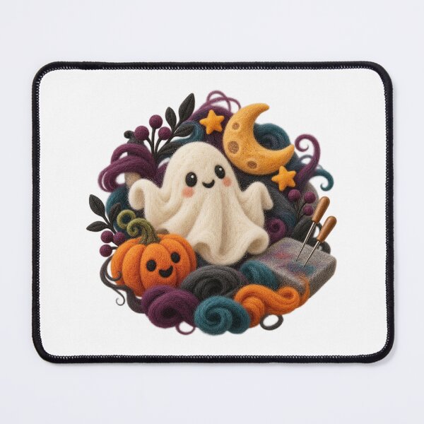 Item preview, Decorative Needle Felted Ghost Halloween Wreath designed and sold by UrbanCanvvas.