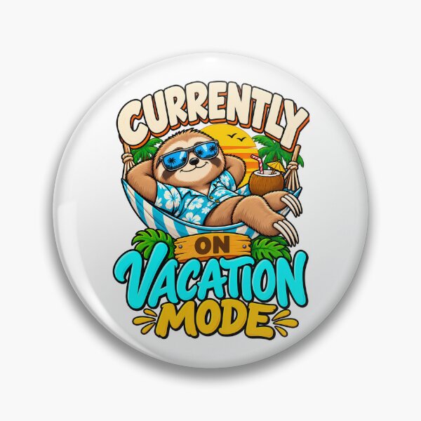 Item preview, Current Vacation Mode Funny Sloth Tropical Beach Sunset Summer designed and sold by BDLuck2021.