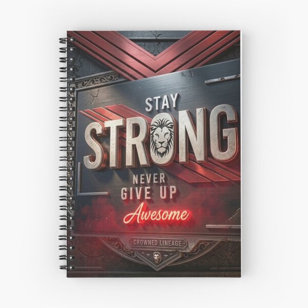 Item preview, Stay Strong Never Give Up - Lion Head 3D Metal Sign designed and sold by ODELUNITY.