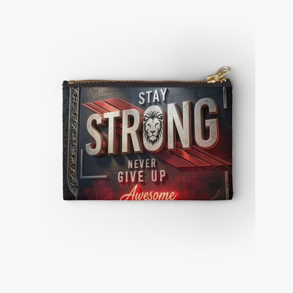Item preview, Stay Strong Never Give Up - Lion Head 3D Metal Sign designed and sold by ODELUNITY.
