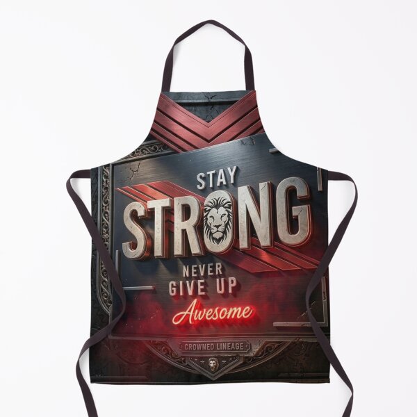 Item preview, Stay Strong Never Give Up - Lion Head 3D Metal Sign designed and sold by ODELUNITY.