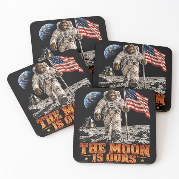 Item preview, moon landing astronaut ape with american flag artwork designed and sold by anapldv.