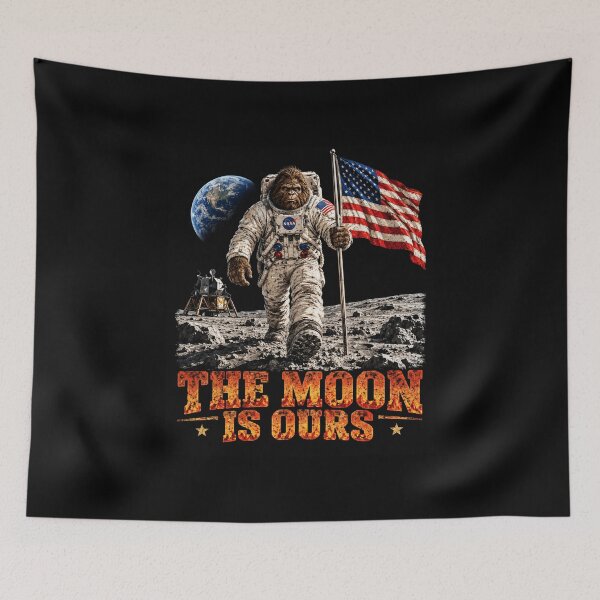 Item preview, moon landing astronaut ape with american flag artwork designed and sold by anapldv.