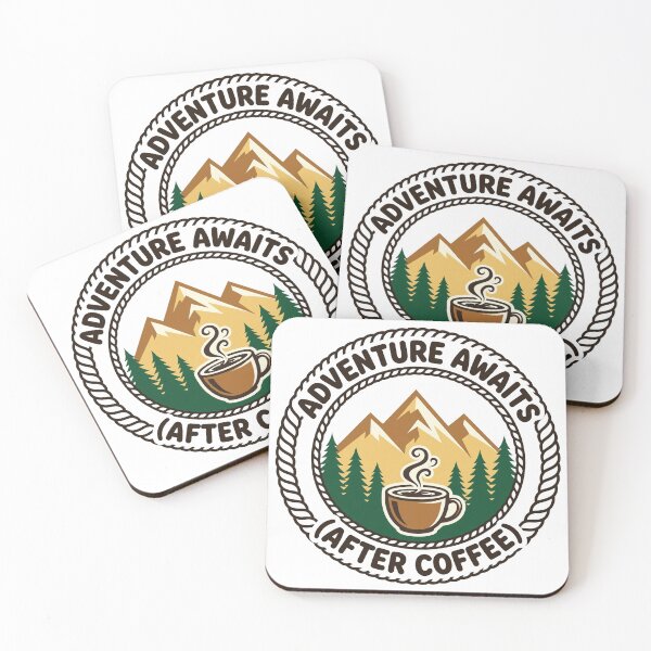 Item preview, Adventure Awaits After Coffee Funny Camping Mug T-Shirt designed and sold by ApparelOutpost.
