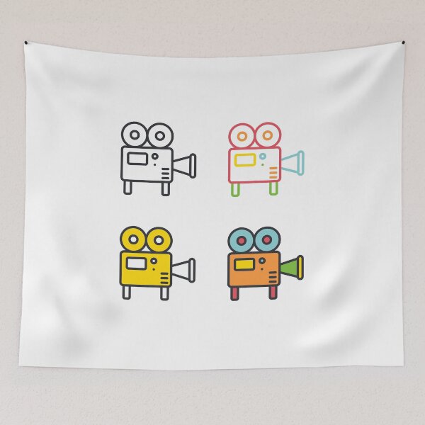 Item preview, Retro projector flat simple line icons set. designed and sold by Yury Velikanov.