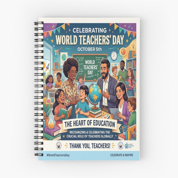 Item preview, World Teachers' Day classroom illustration with diverse students designed and sold by Solomon-Ent-144.