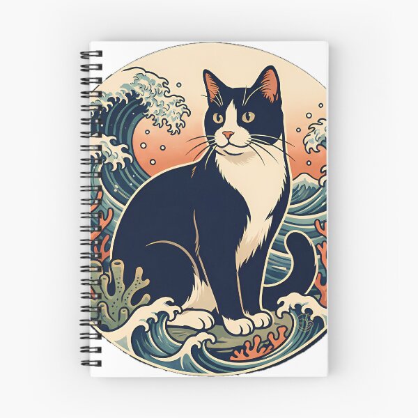 Item preview, Tuxedo Cat Great Wave designed and sold by alvixVerse Merch.