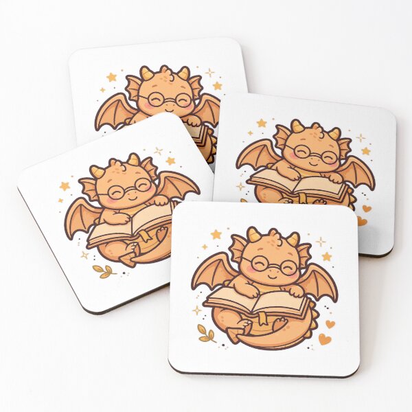 Item preview, Book Dragon – Kawaii Dragon Reading a Book designed and sold by Radevv.
