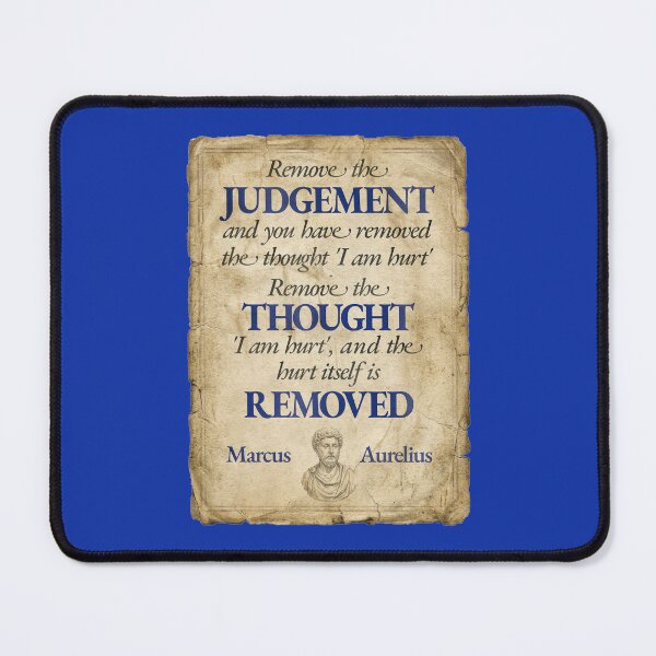 Item preview, Remove the Judgement - Marcus Aurelius - Vintage Distressed Stoic Quote - Egyptian Blue Version designed and sold by Stoic Core.