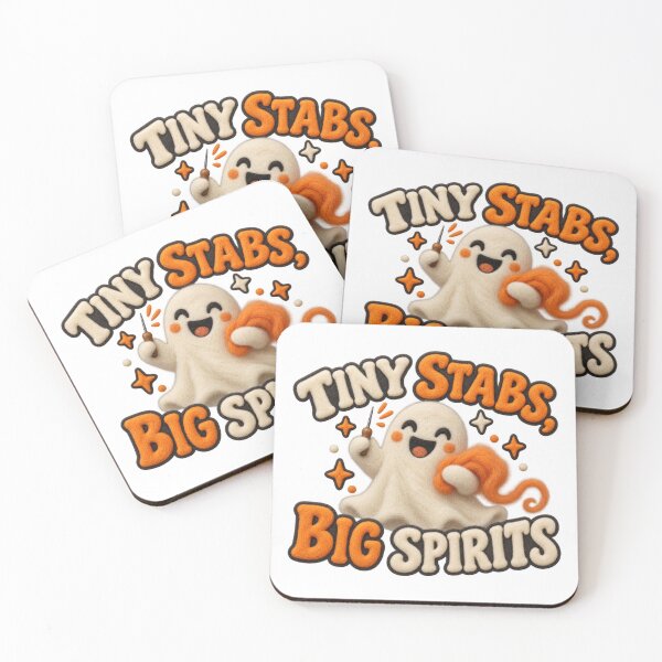 Item preview, Tiny Stabs Big Spirits Illustrated Felt Ghost designed and sold by UrbanCanvvas.