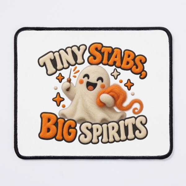 Item preview, Tiny Stabs Big Spirits Illustrated Felt Ghost designed and sold by UrbanCanvvas.