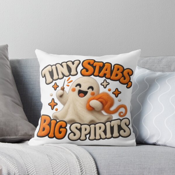 Item preview, Tiny Stabs Big Spirits Illustrated Felt Ghost designed and sold by UrbanCanvvas.
