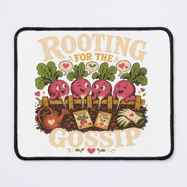 Item preview, Rooting for the Gossip Funny Radish Garden Pun designed and sold by JoyfullyOffbeat.