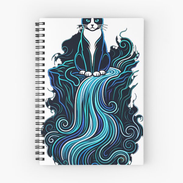 Item preview, Tuxedo Cat Glowing Waterfall designed and sold by alvixVerse Merch.