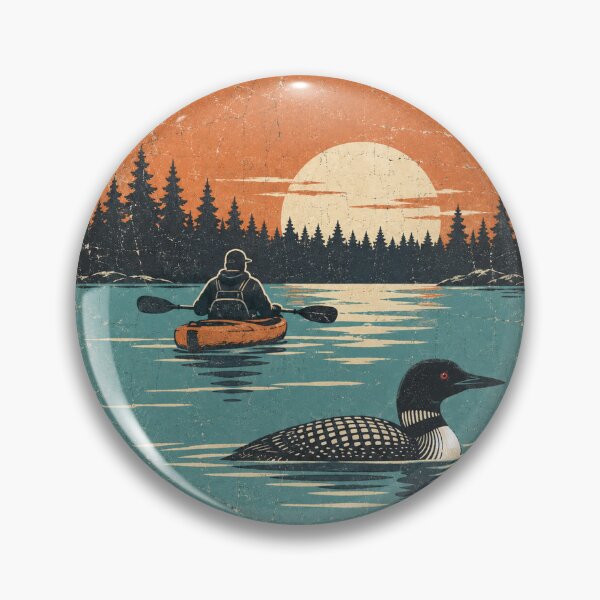 Item preview, Kayaker and Loon on a Quiet Lake at Sunrise designed and sold by eignvalue.
