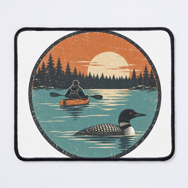 Item preview, Kayaker and Loon on a Quiet Lake at Sunrise designed and sold by eignvalue.