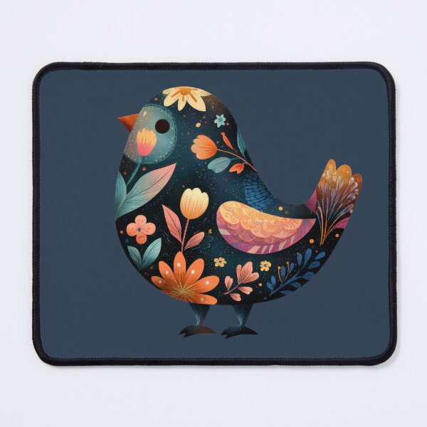 Item preview, Colorful Floral Folk Art Bird designed and sold by ArtFairy38.