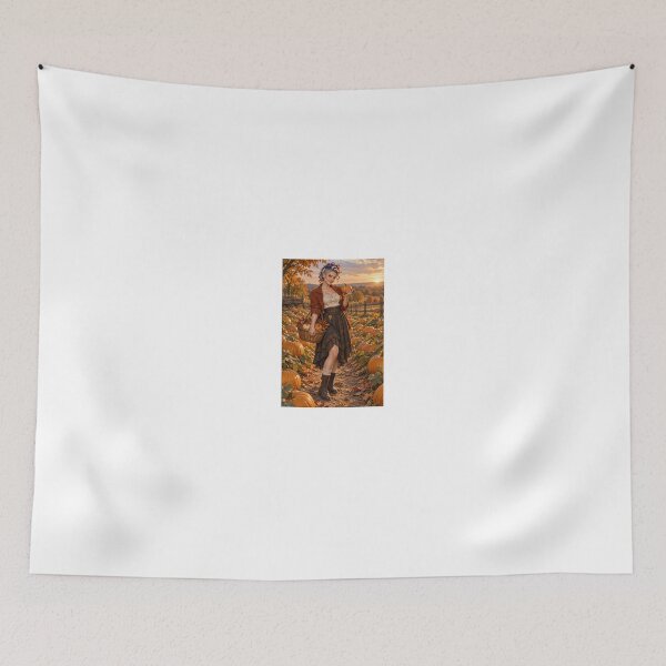 Item preview, Woman in Brown Coat at Pumpkin Patch designed and sold by CathryneDelamort.