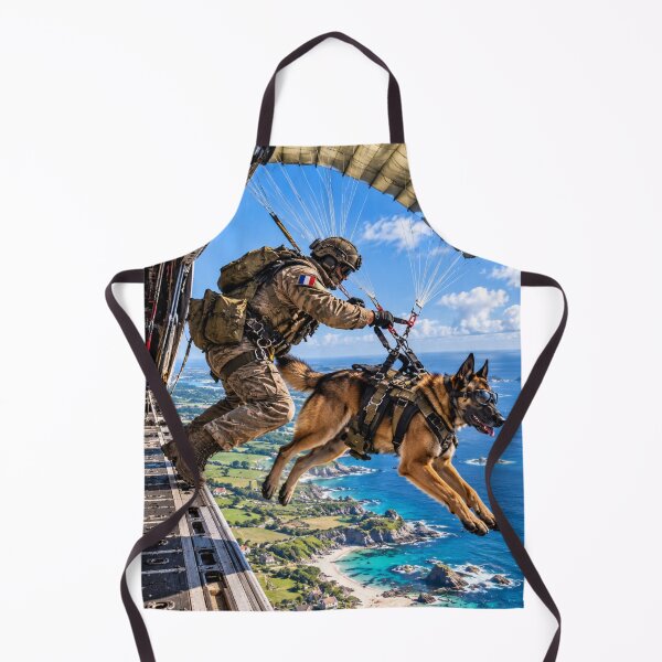 Item preview, French Airborne Malinois – Military Working Dog Parachute Jump designed and sold by Redcon-fantasy.