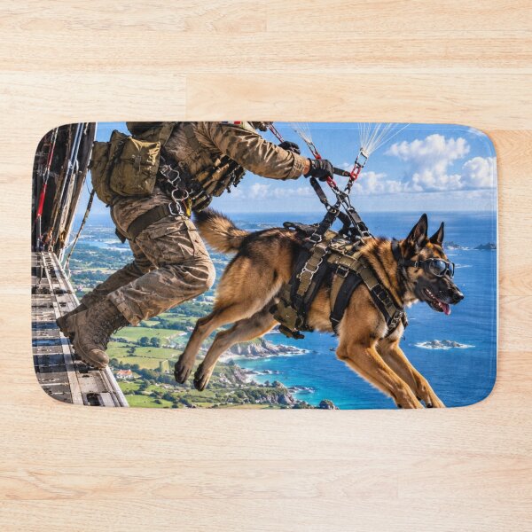 Item preview, French Airborne Malinois – Military Working Dog Parachute Jump designed and sold by Redcon-fantasy.
