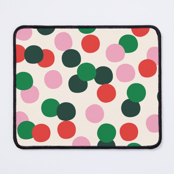 Item preview, Festive Polka Dots | Christmas Geometric Pattern Coral Pink Green Cream designed and sold by MarleneCanto.
