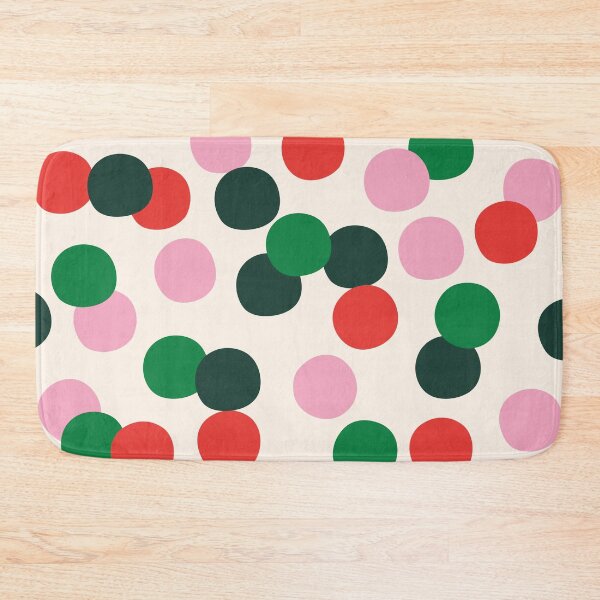 Item preview, Festive Polka Dots | Christmas Geometric Pattern Coral Pink Green Cream designed and sold by MarleneCanto.