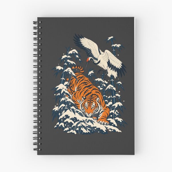 Item preview, Orange Tiger Crane Ukiyo-e Snowy Bamboo Art designed and sold by AmiGraph.