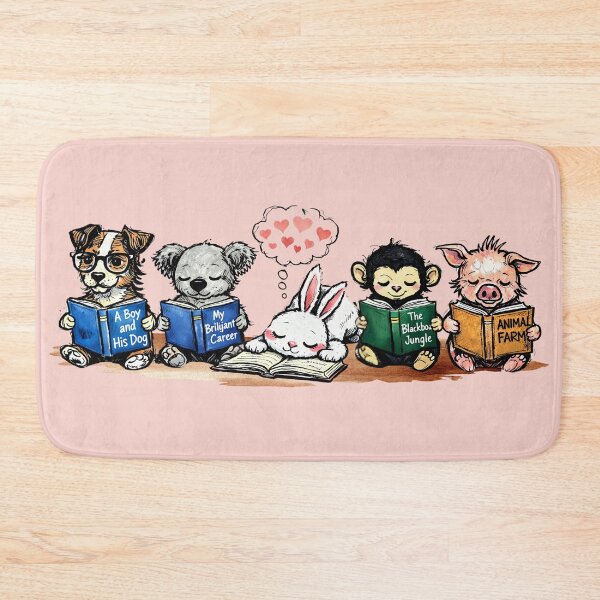 Item preview, Cute animals reading classics literature books bunny romance novel designed and sold by BigMRanch.