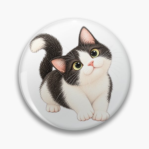 Item preview, Curious Tuxedo Kitten Looking Up designed and sold by BOKI DAY.